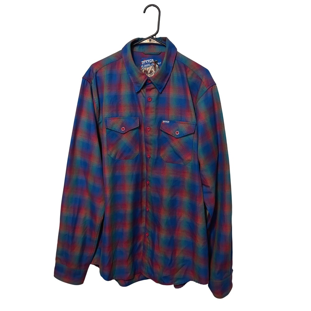 Dixxon Flannel Co Chucky Shirt Mens XLT Tall Blue Red Plaid Horror Long Sleeve